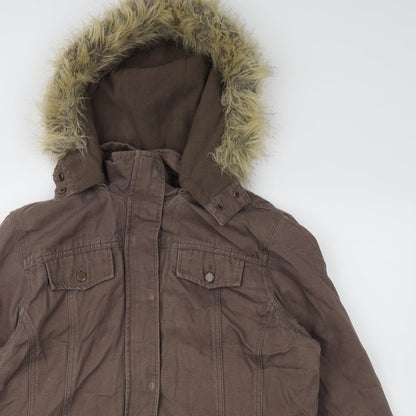 Womens UK Size 10 BHS Brown Windbreaker Coat