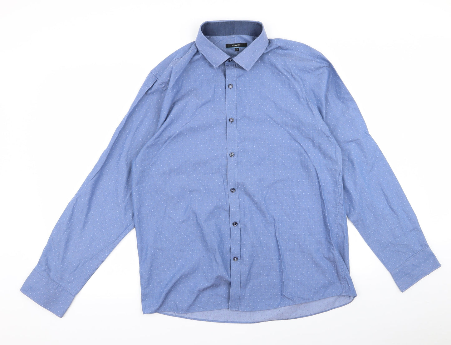 George Mens Blue    Button-Up Size L