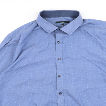 George Mens Blue    Button-Up Size L