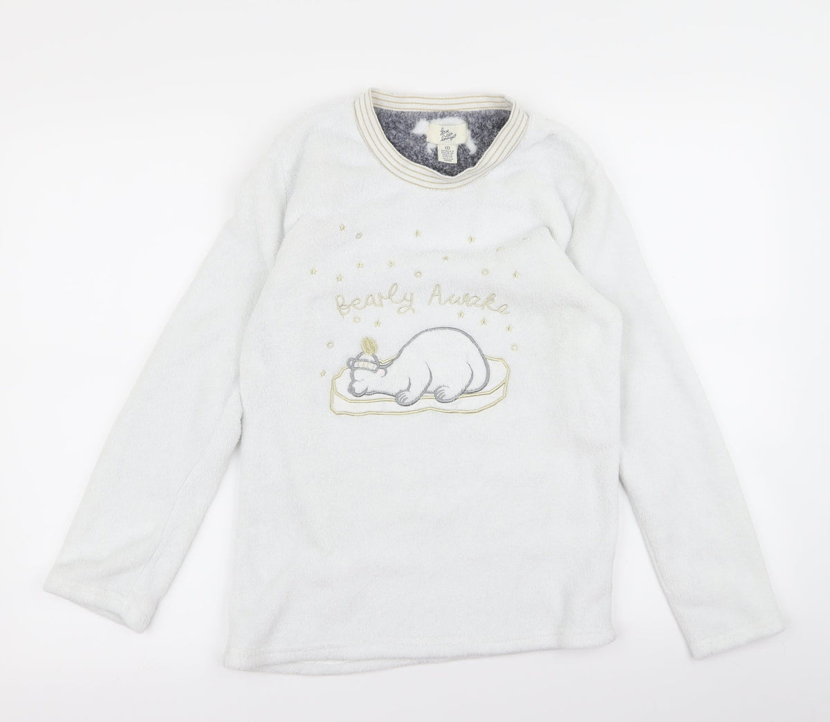 Preworn Womens White   Pullover Jumper Size S  - bearly awake