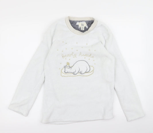 Preworn Womens White   Pullover Jumper Size S  - bearly awake