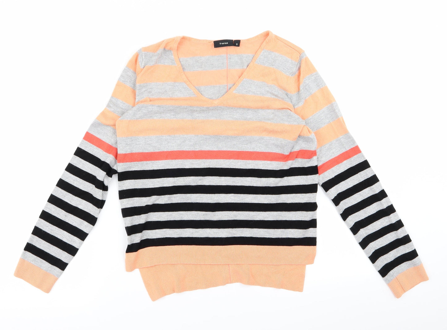 fransa Womens Multicoloured Striped  Cardigan Jumper Size S