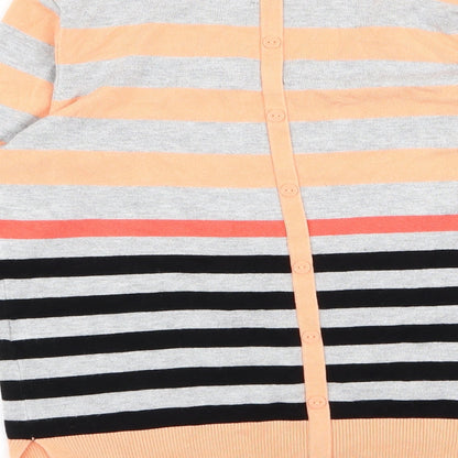 fransa Womens Multicoloured Striped  Cardigan Jumper Size S