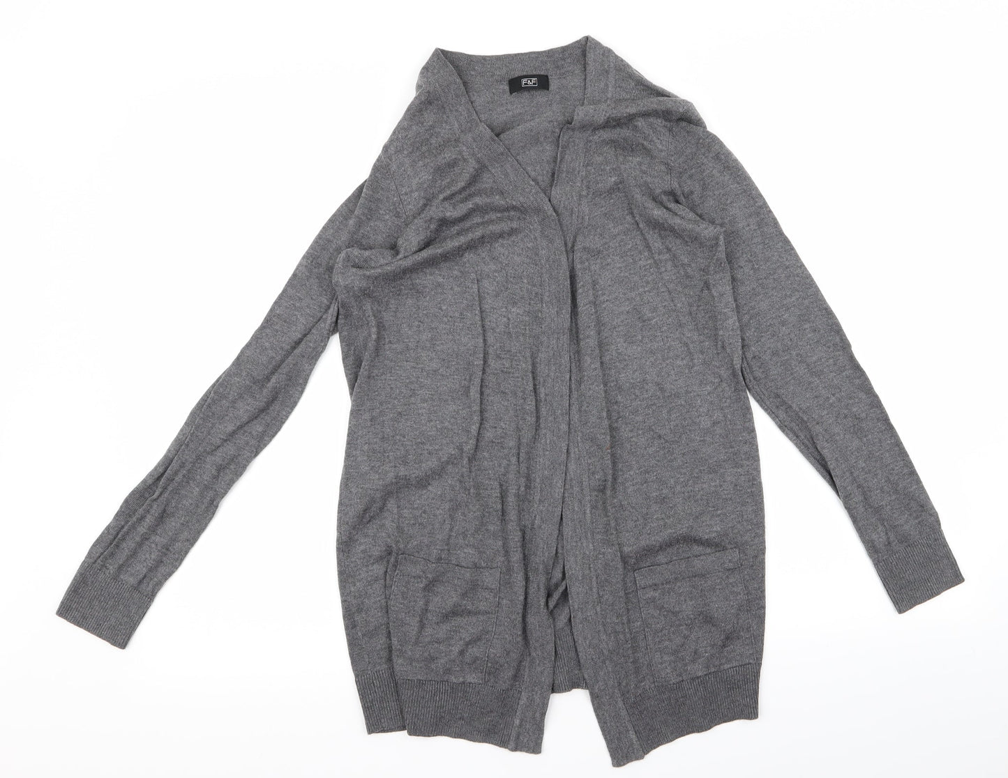 F&F Womens Grey   Cardigan Jumper Size 8