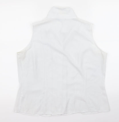 Womens UK Size 14 Anne Brooks White Basic Button-Up