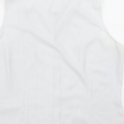 Womens UK Size 14 Anne Brooks White Basic Button-Up