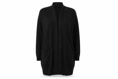 Front view of Atmosphere women’s black cardigan jumper, size UK 10, - v