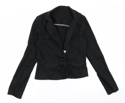 bay Womens Black Striped  Jacket  Size 10