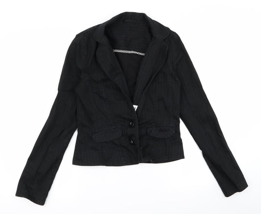 bay Womens Black Striped  Jacket  Size 10