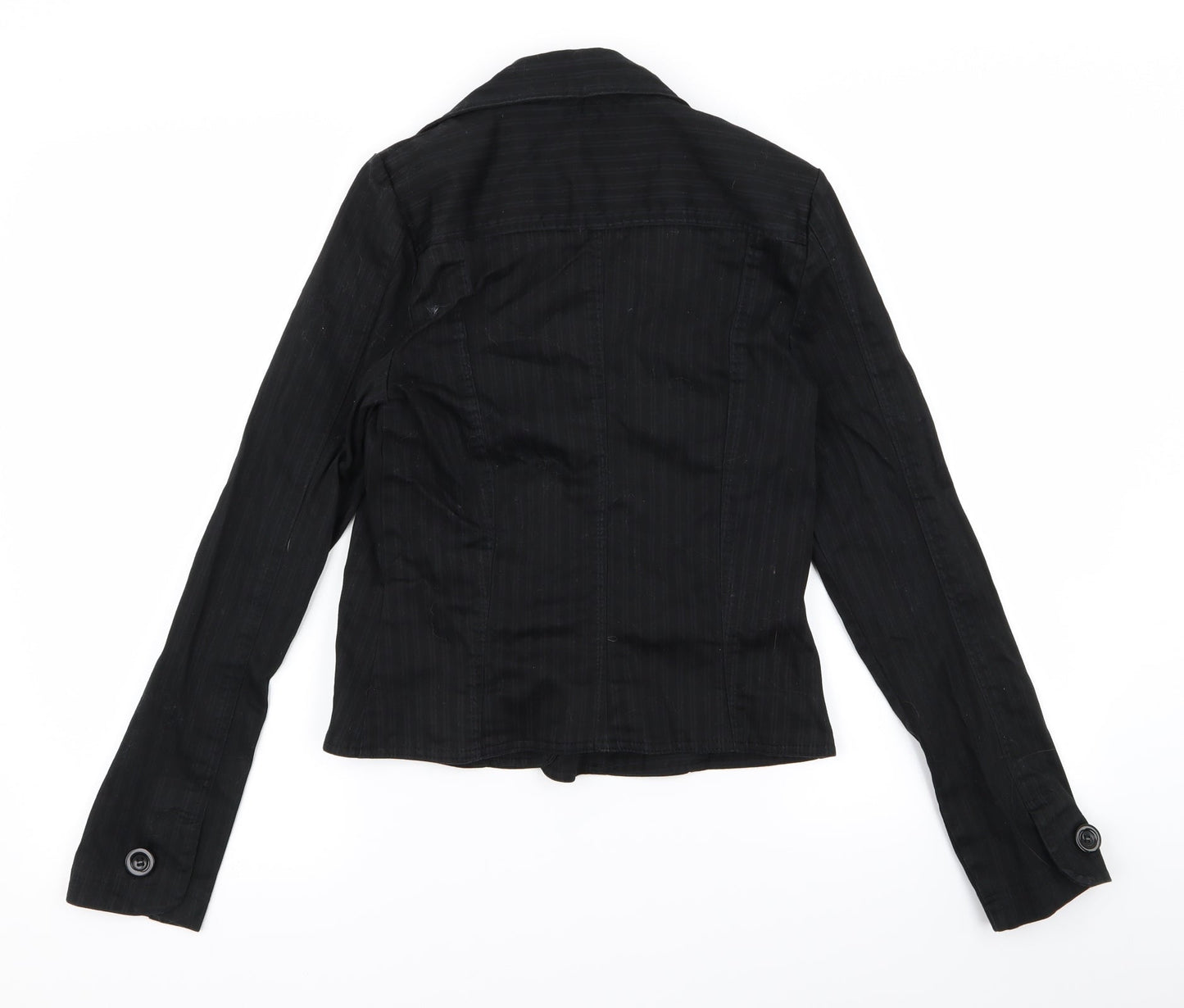 bay Womens Black Striped  Jacket  Size 10