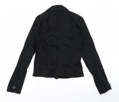 bay Womens Black Striped  Jacket  Size 10