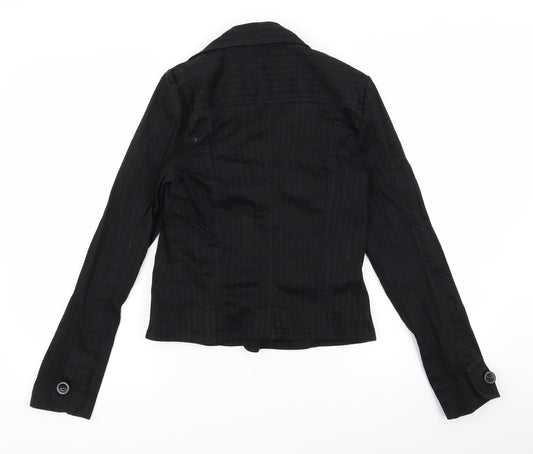 bay Womens Black Striped  Jacket  Size 10