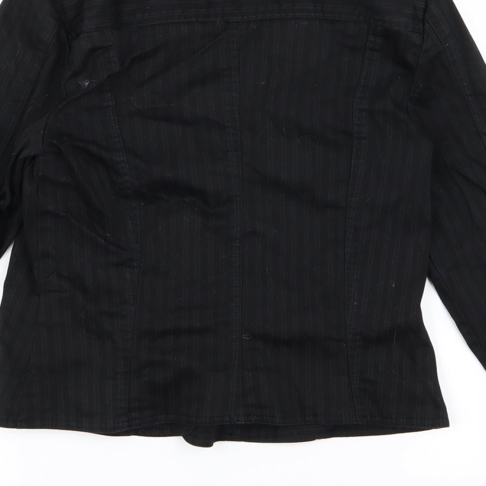 bay Womens Black Striped  Jacket  Size 10