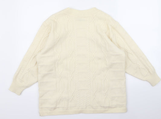 Preworn Womens Beige   Pullover Jumper Size 16  - v