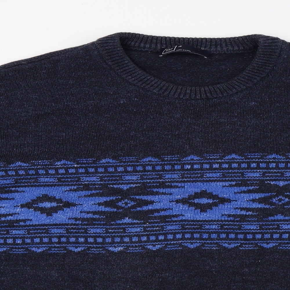 Gap Mens Blue Geometric  Pullover Jumper Size XS