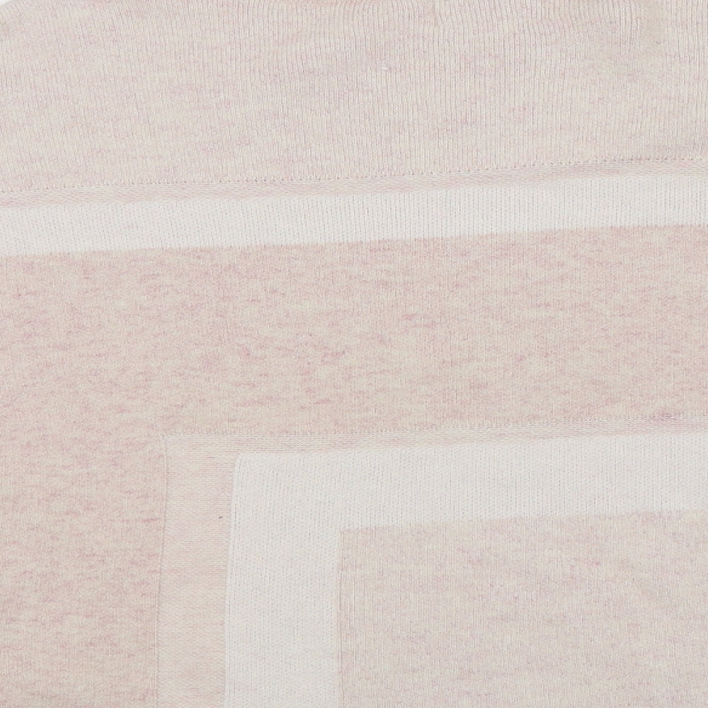 Brand and care label for Principles women’s pink striped jumper, size UK 10
