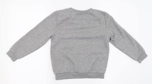 Primark Boys Grey   Henley Jumper Size 6-7 Years  - Writing on top