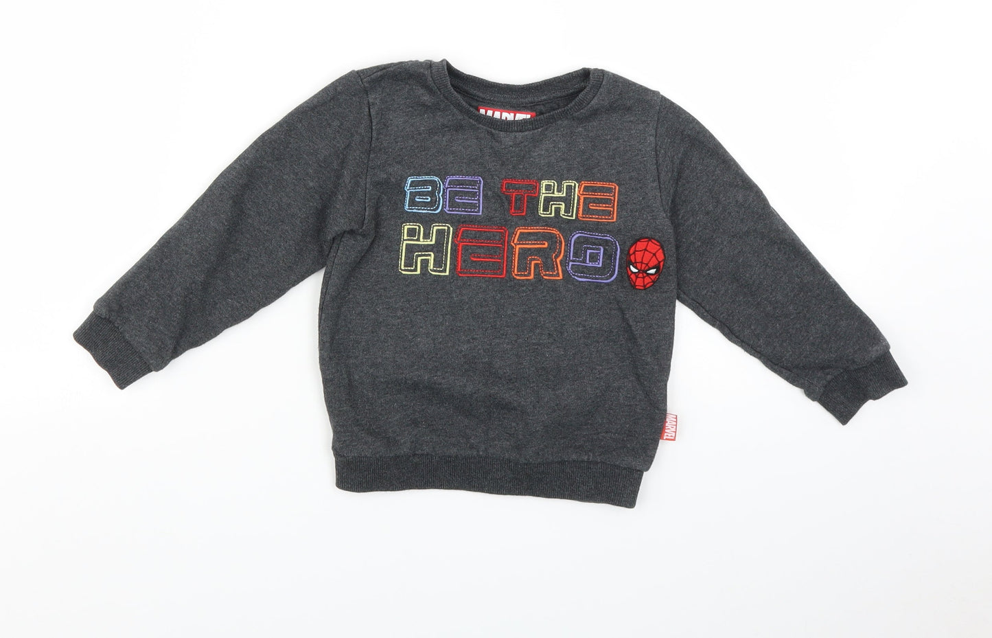 Marks and Spencer Boys Grey   Pullover Jumper Size 2-3 Years  - Spider Man