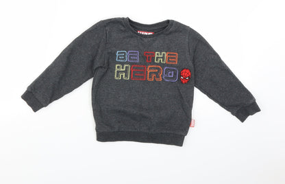 Marks and Spencer Boys Grey   Pullover Jumper Size 2-3 Years  - Spider Man
