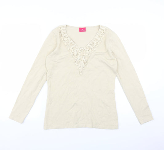 Together Womens Beige   Pullover Jumper Size XS