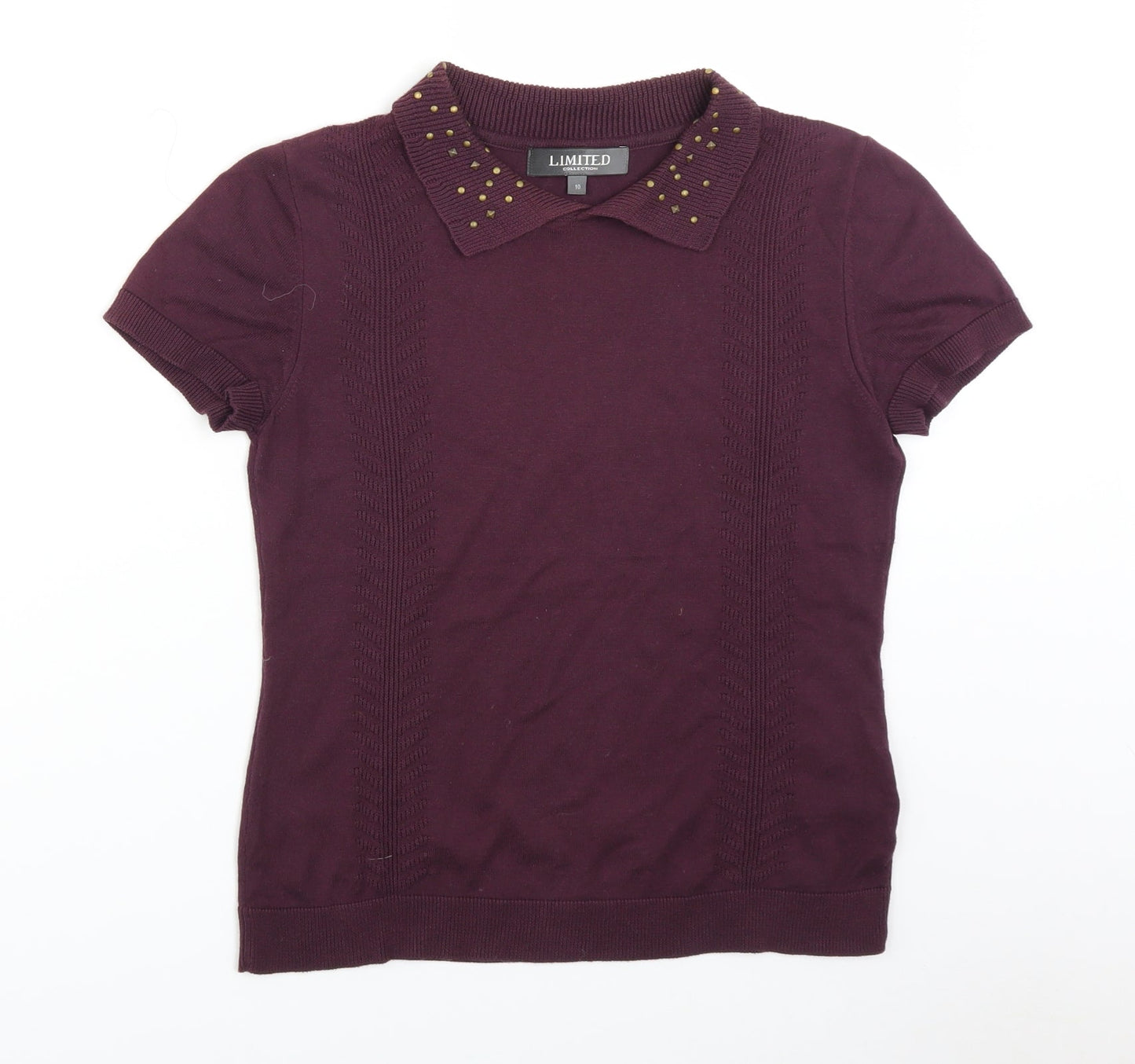Womens UK Size 10 LIMITED Purple Basic T-Shirt