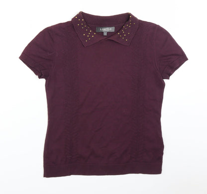 Womens UK Size 10 LIMITED Purple Basic T-Shirt
