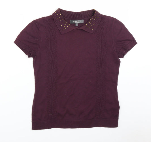 Womens UK Size 10 LIMITED Purple Basic T-Shirt