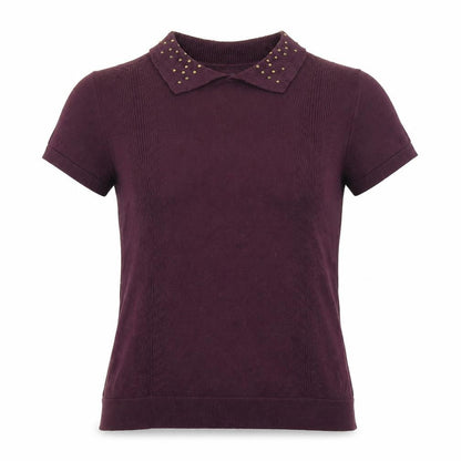 Womens UK Size 10 LIMITED Purple Basic T-Shirt