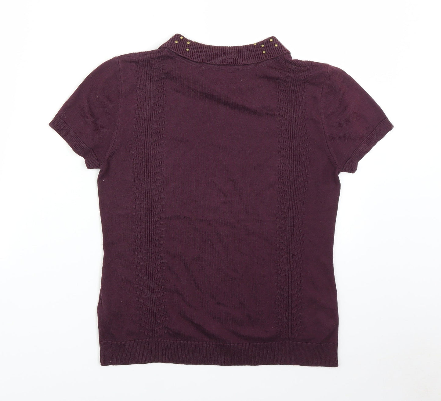 Womens UK Size 10 LIMITED Purple Basic T-Shirt
