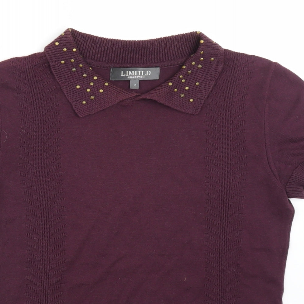 Womens UK Size 10 LIMITED Purple Basic T-Shirt