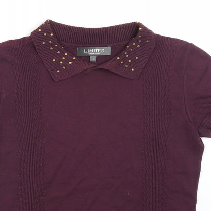 Womens UK Size 10 LIMITED Purple Basic T-Shirt