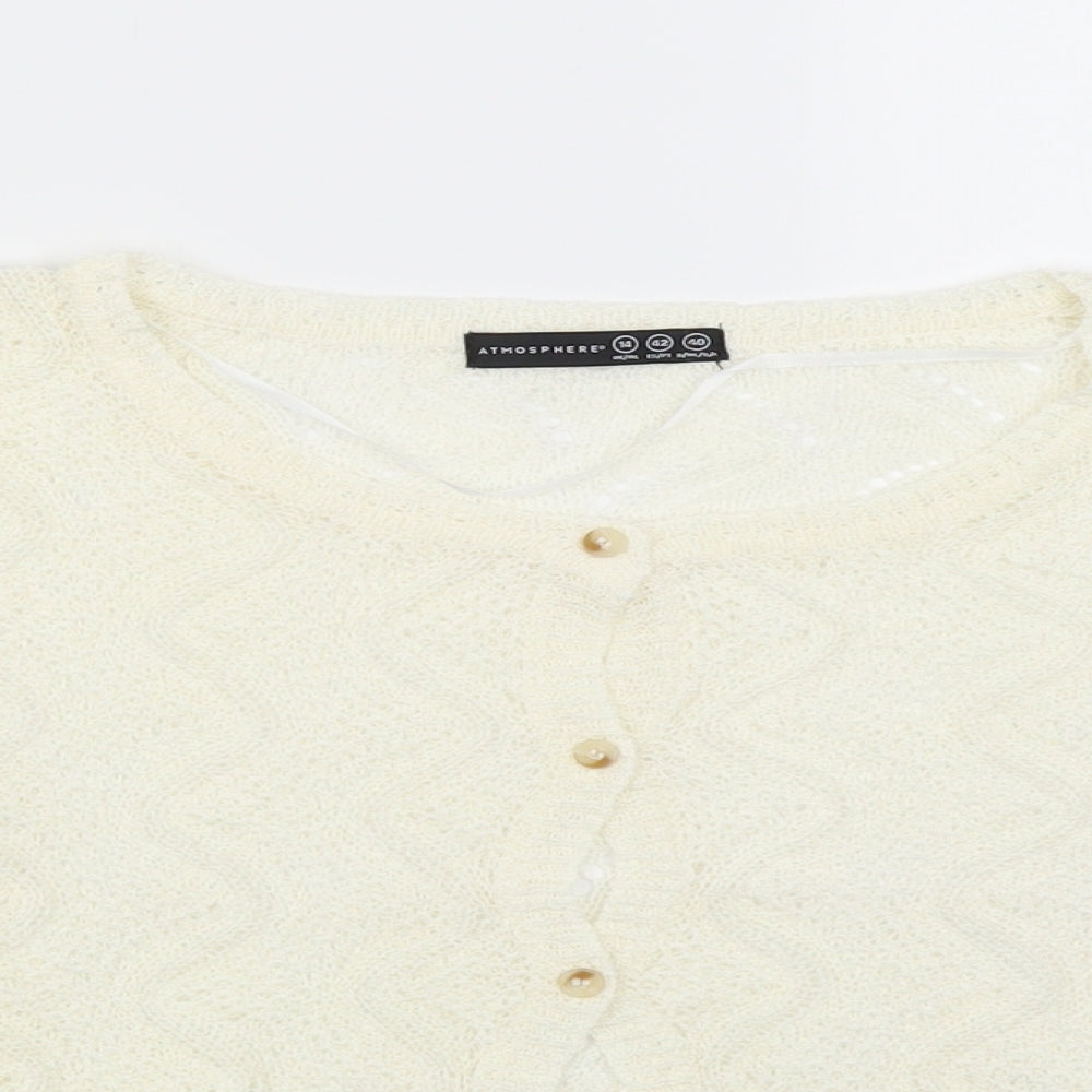 Atmosphere Womens White   Cardigan Jumper Size 14