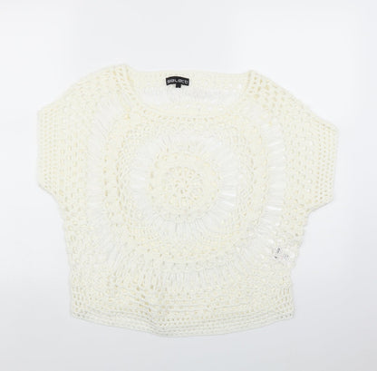 Select Womens White  Knit Pullover Jumper Size L