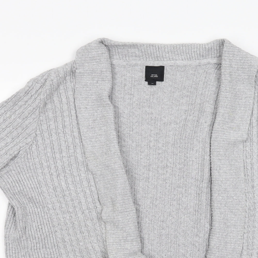 River Island Womens Grey  Knit Cardigan Jumper Size M