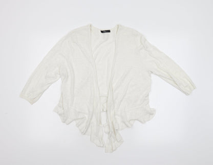 BM Collection Womens Ivory  Knit Cardigan Jumper Size M