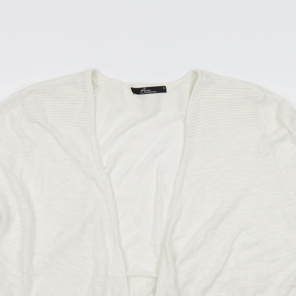 BM Collection Womens Ivory  Knit Cardigan Jumper Size M
