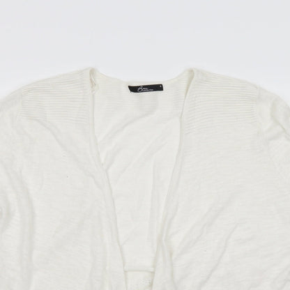 BM Collection Womens Ivory  Knit Cardigan Jumper Size M