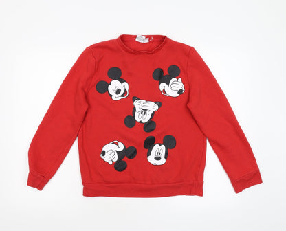 Primark Womens Red  Fleece Pullover Sweatshirt Size S