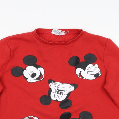 Primark Womens Red  Fleece Pullover Sweatshirt Size S