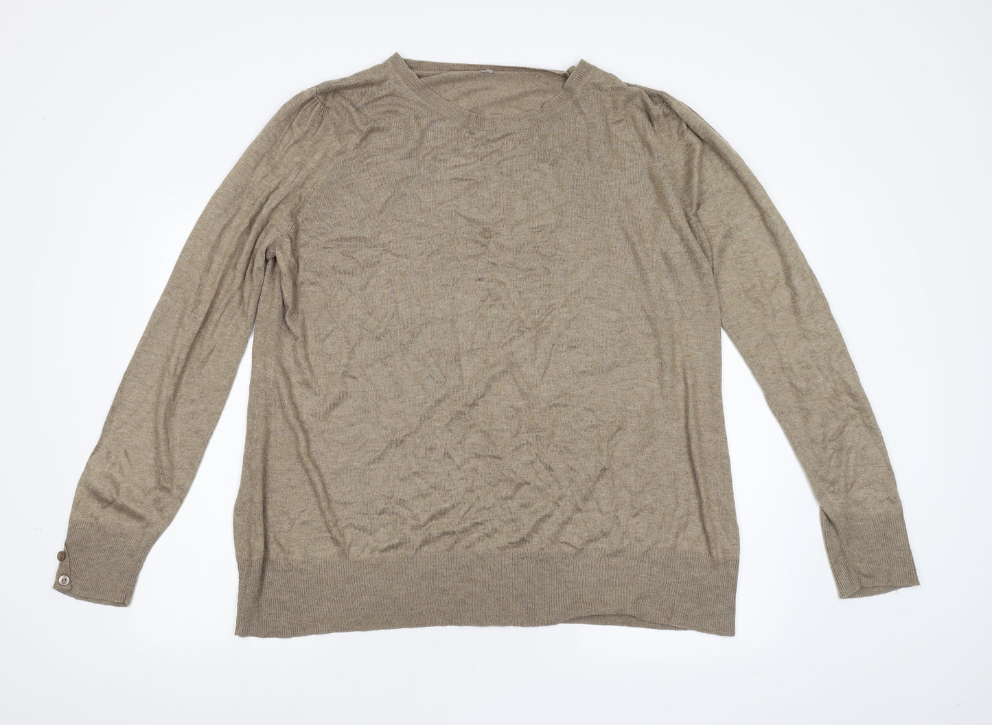 Evans Womens Brown  Knit Pullover Jumper Size 22