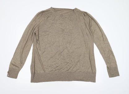 Evans Womens Brown  Knit Pullover Jumper Size 22