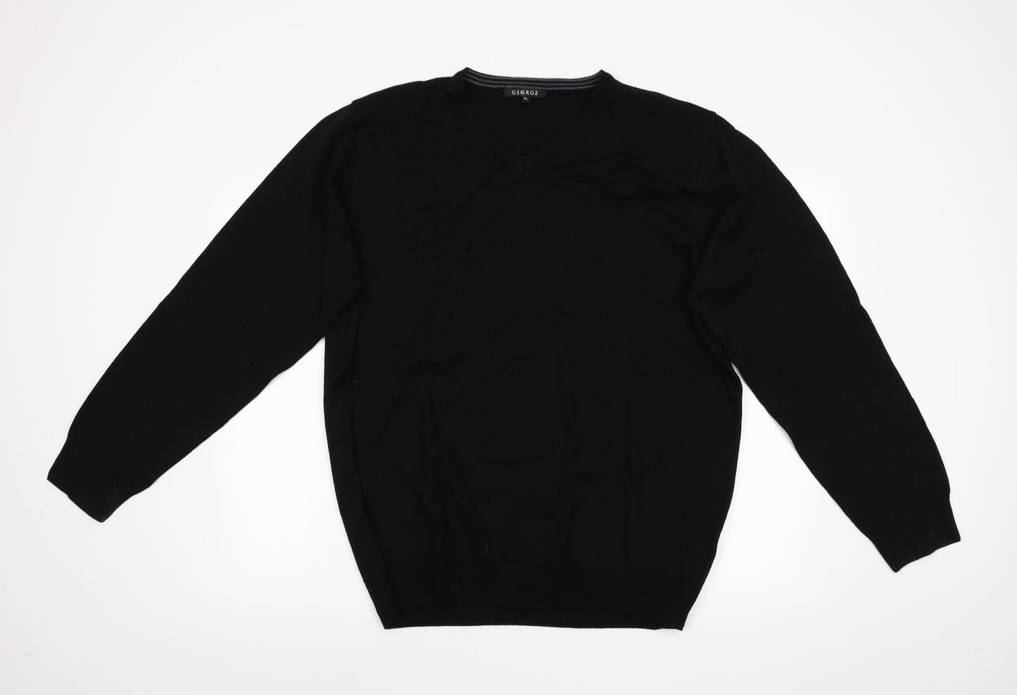 George Mens Black  Knit Pullover Jumper Size XL