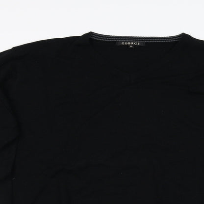 George Mens Black  Knit Pullover Jumper Size XL