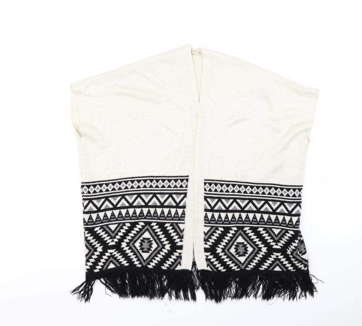 Additional front view of yd girls’ beige jacket poncho, size 9, years