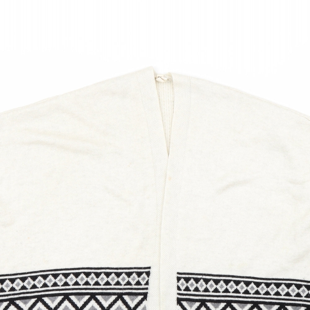 Close-up detail of yd girls’ beige jacket poncho, size 9, years