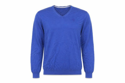 Isac Mens Blue  Knit Pullover Jumper Size M