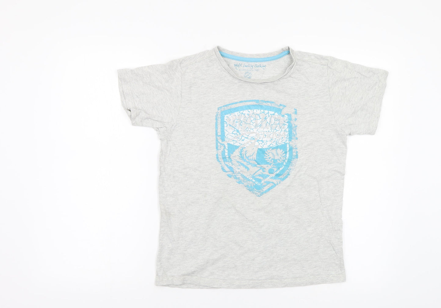 Smyx Boys Grey   Basic T-Shirt Size 14 Years
