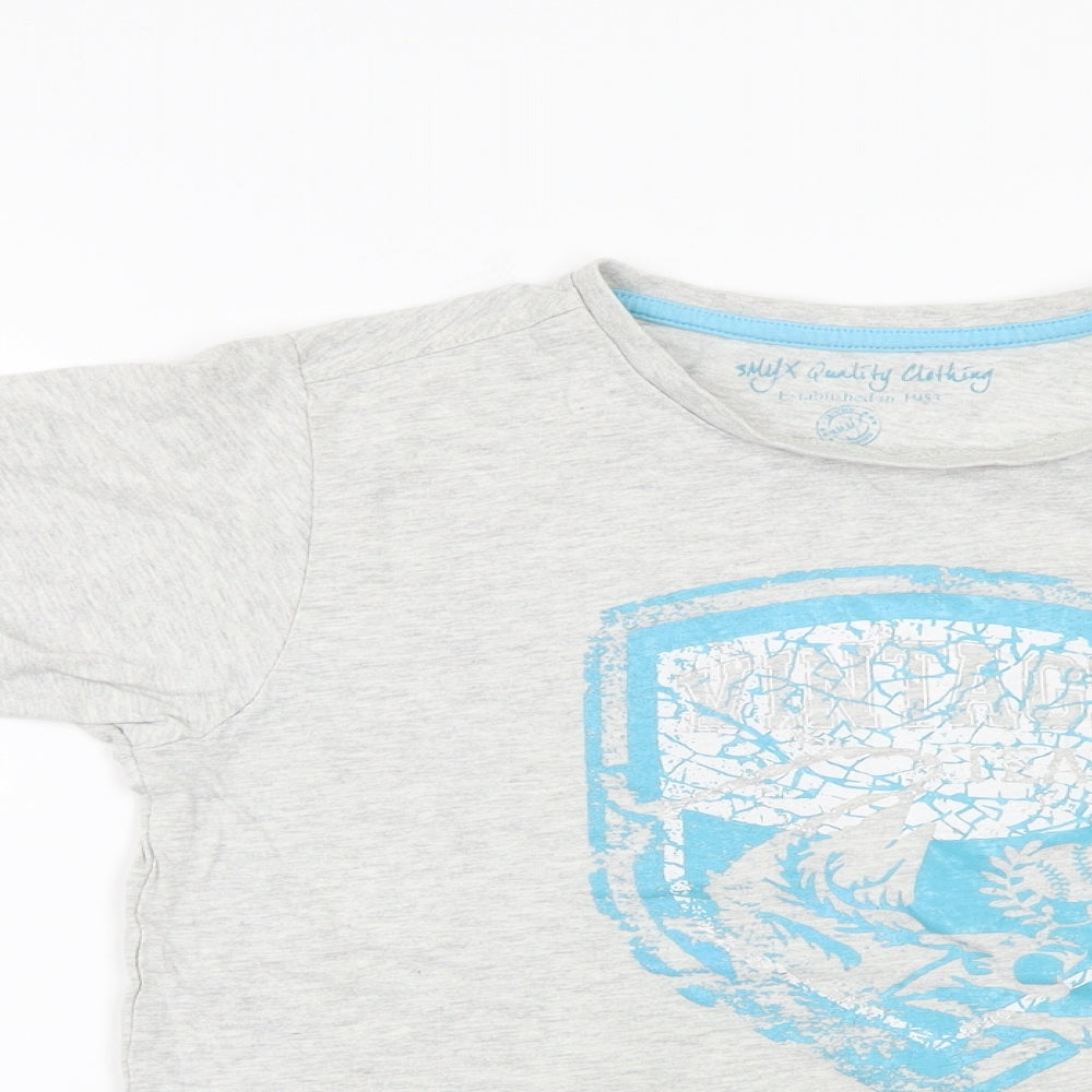 Smyx Boys Grey   Basic T-Shirt Size 14 Years
