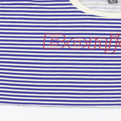 Primark Womens Blue Striped  Pullover Sweatshirt Size 14  - Bonjour