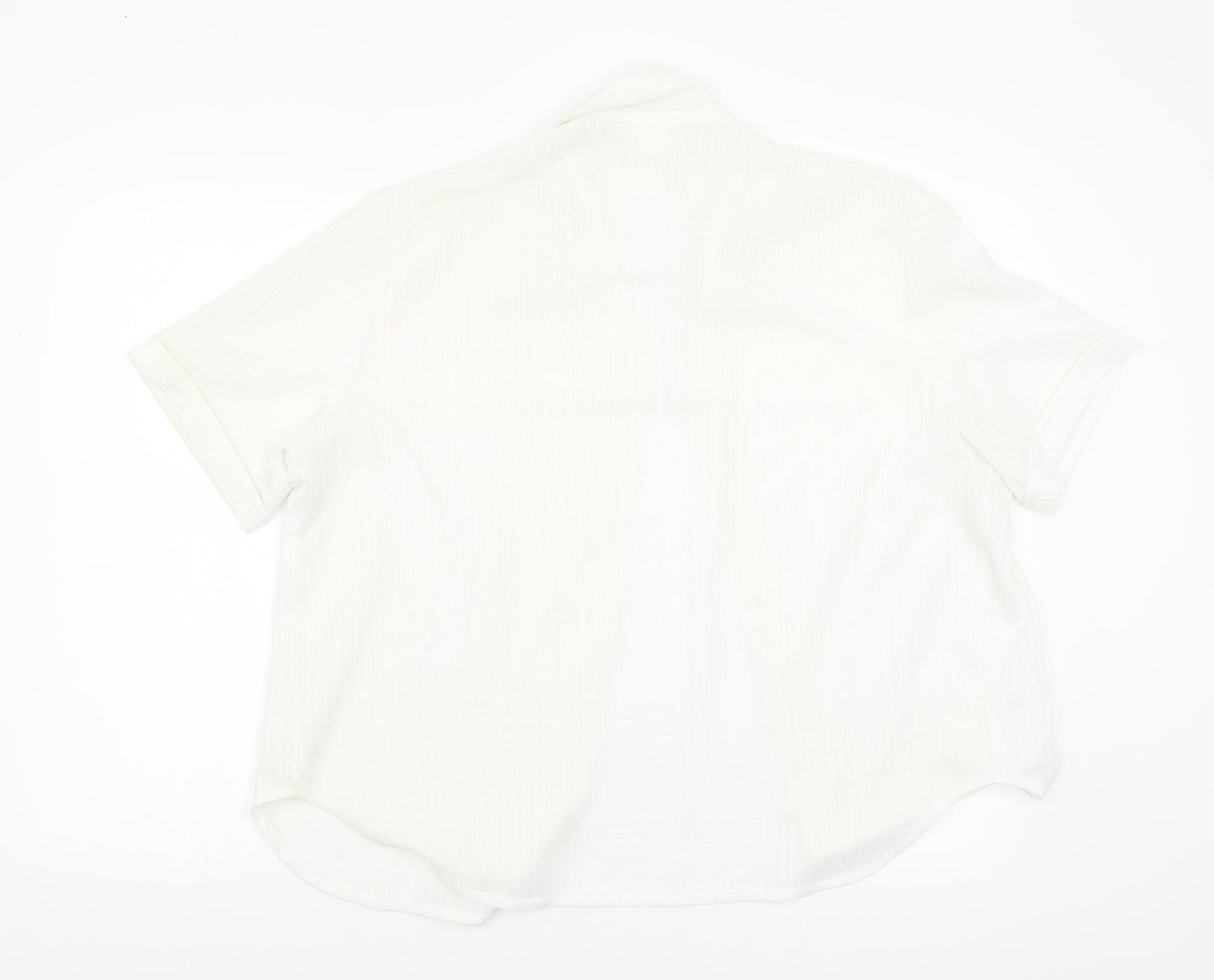 Womens UK Size L Preworn White Basic Blouse